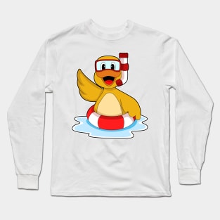 Duck Swimming Lifebuoy Long Sleeve T-Shirt